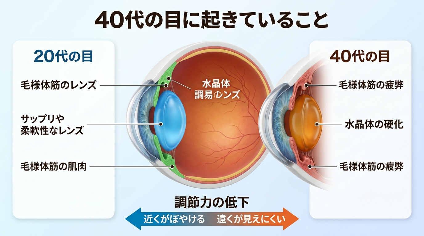 加齢による目の変化メカニズム図解