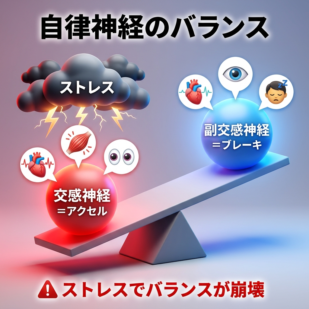 交感神経と副交感神経のバランス図