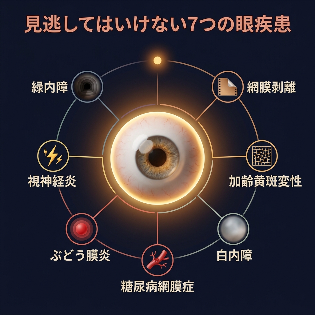 7つの眼疾患の一覧イメージ