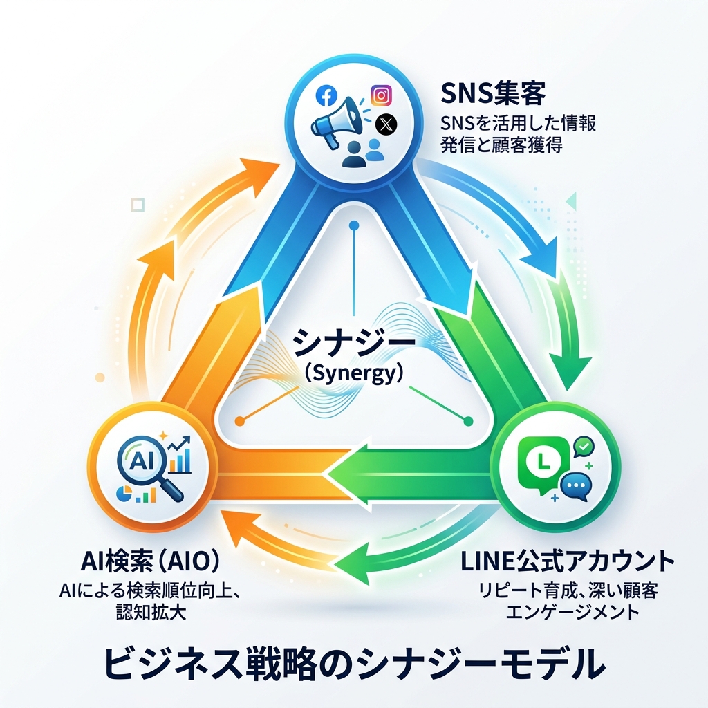 SNS×LINE×AI検索の三位一体戦略