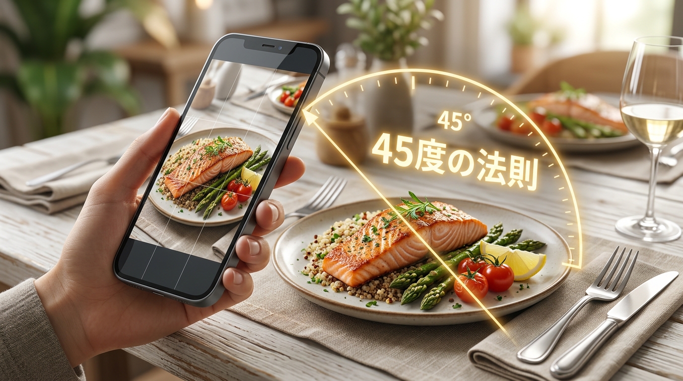 料理を美味しく見せる45度の法則