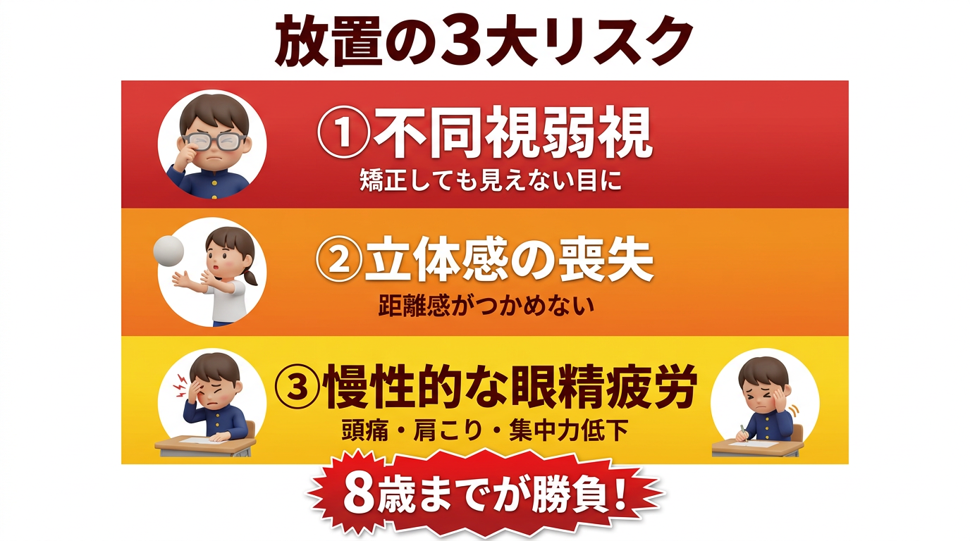 放置リスクの3段階を示す図解