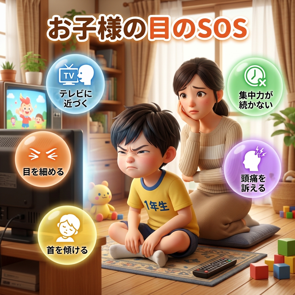 子どもの視力サインに気づく保護者のイメージ