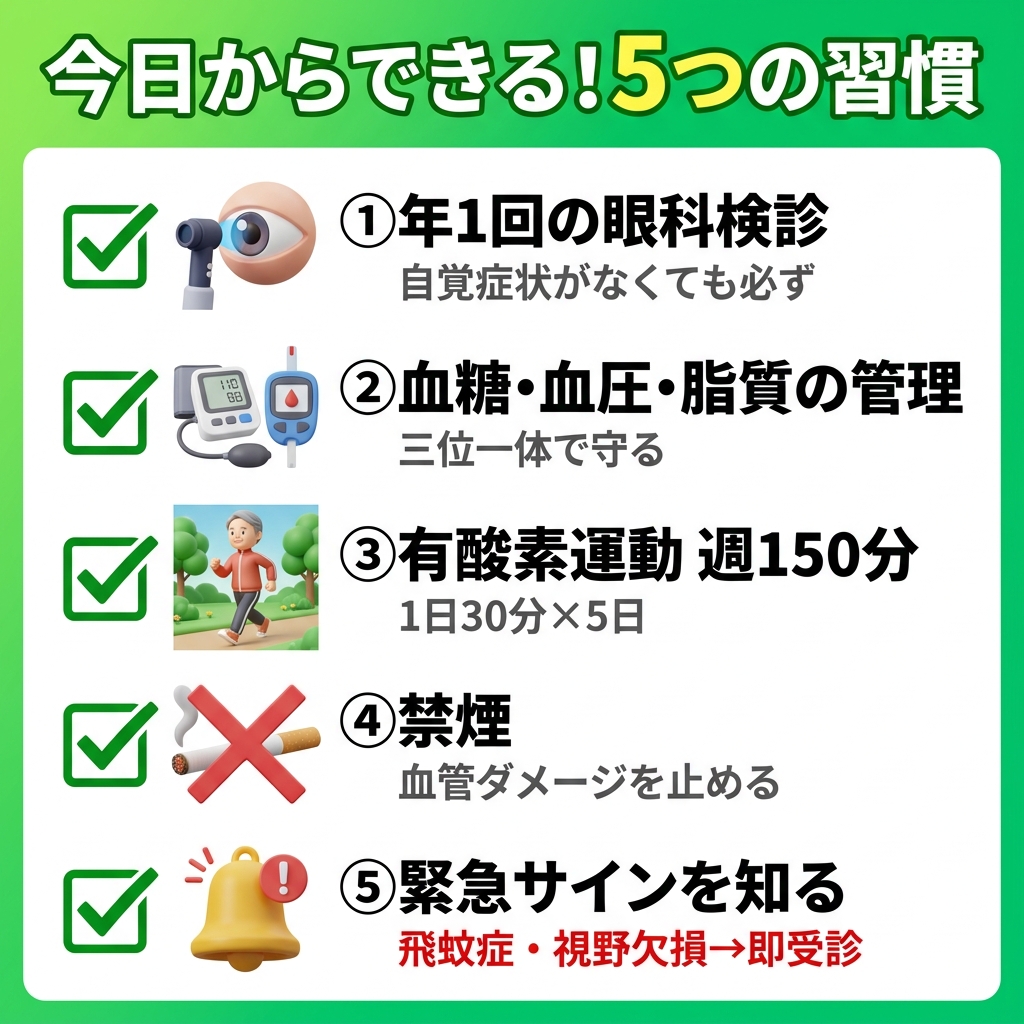 5つの生活習慣のチェックリスト