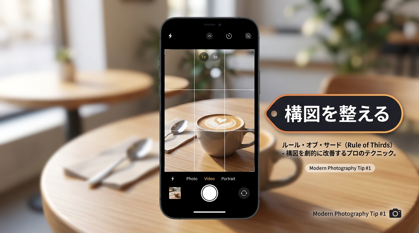 グリッドラインで構図を整える