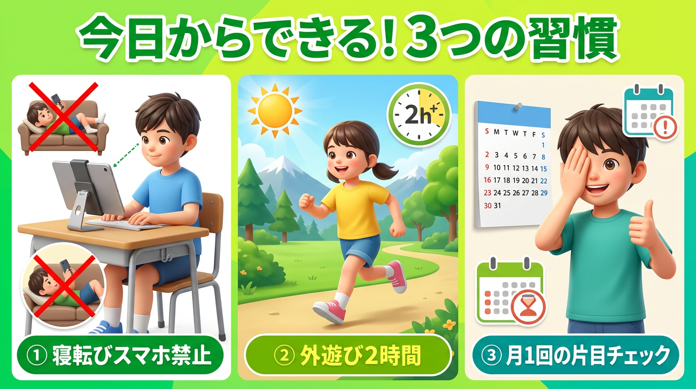 3つの生活習慣のイラスト