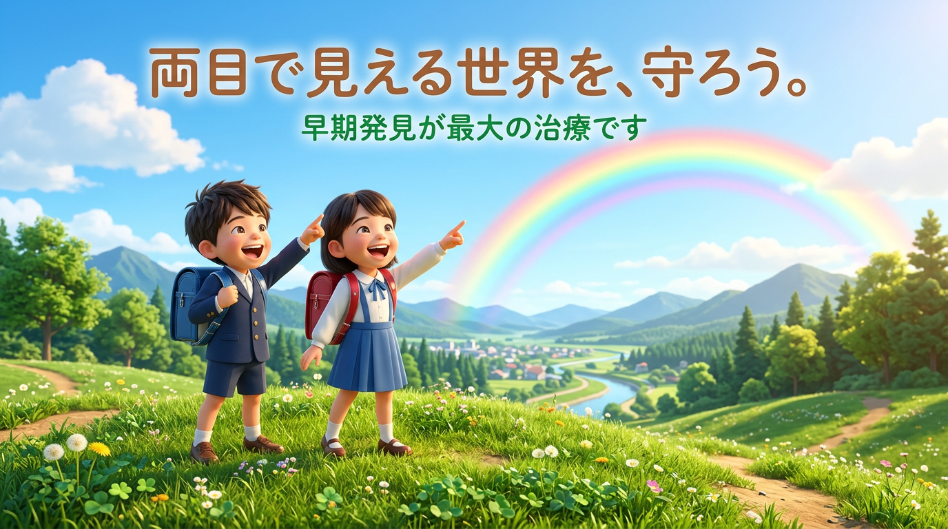 クリアな視界で笑顔の子どもたちのイメージ