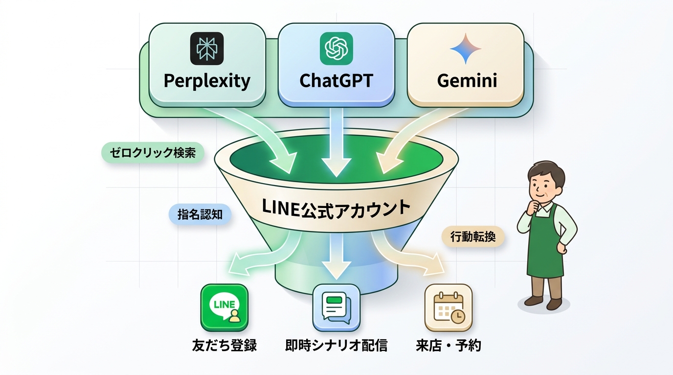 AI検索からLINEへの流入ファネル