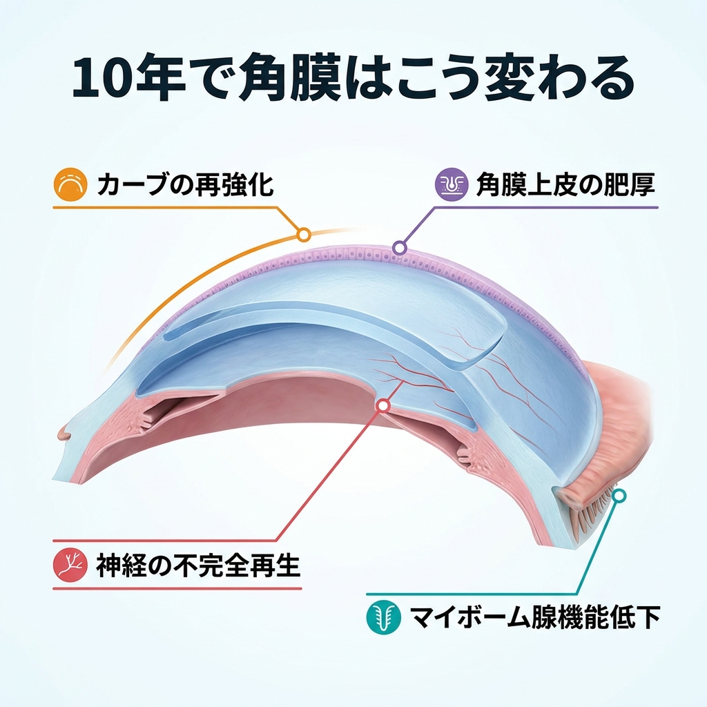 10年経った角膜の変化