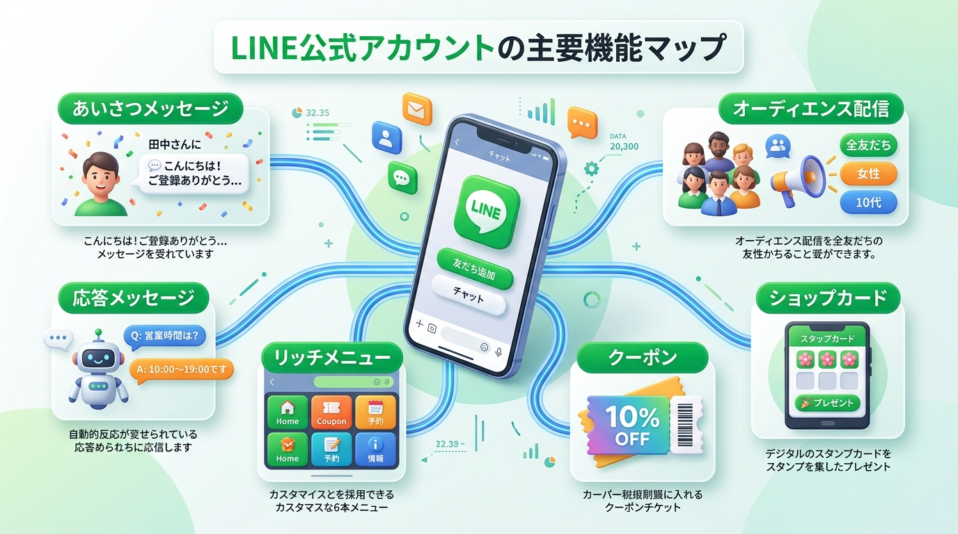 LINE公式アカウントの機能マップ