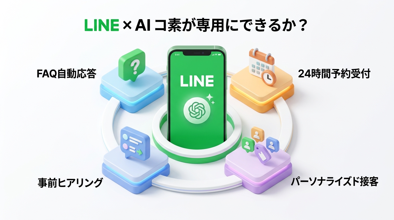 LINE×AI連携でできることの機能図