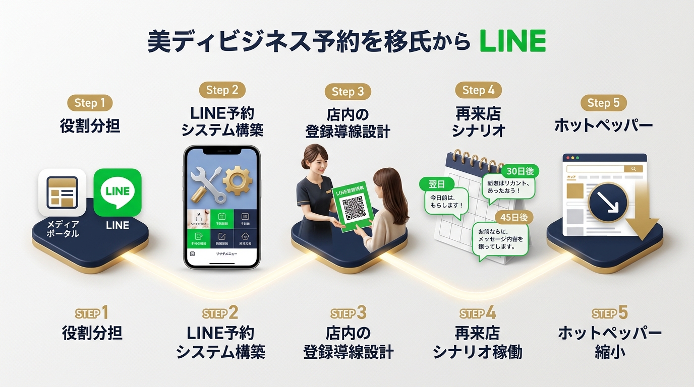 移行のステップ図