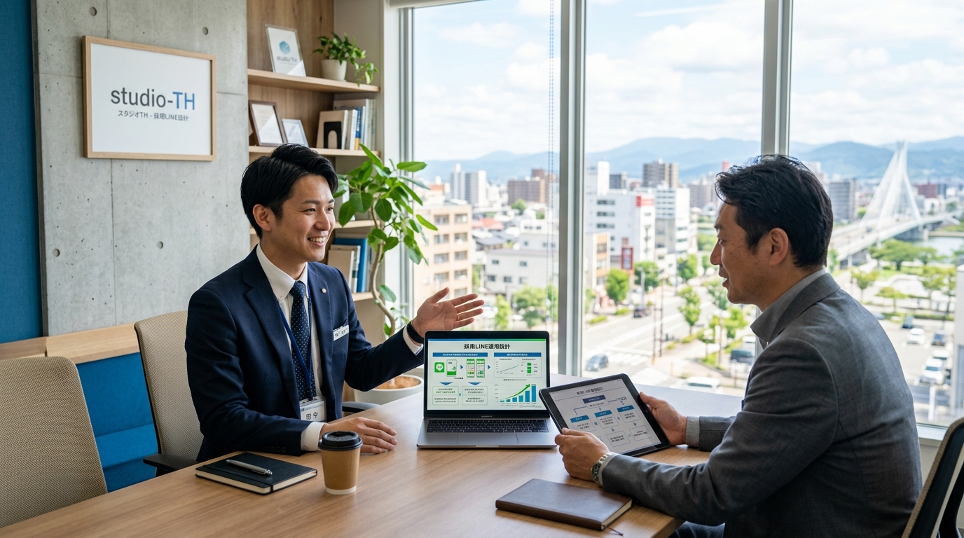 無料相談:studio-THの採用LINE設計サポートの様子