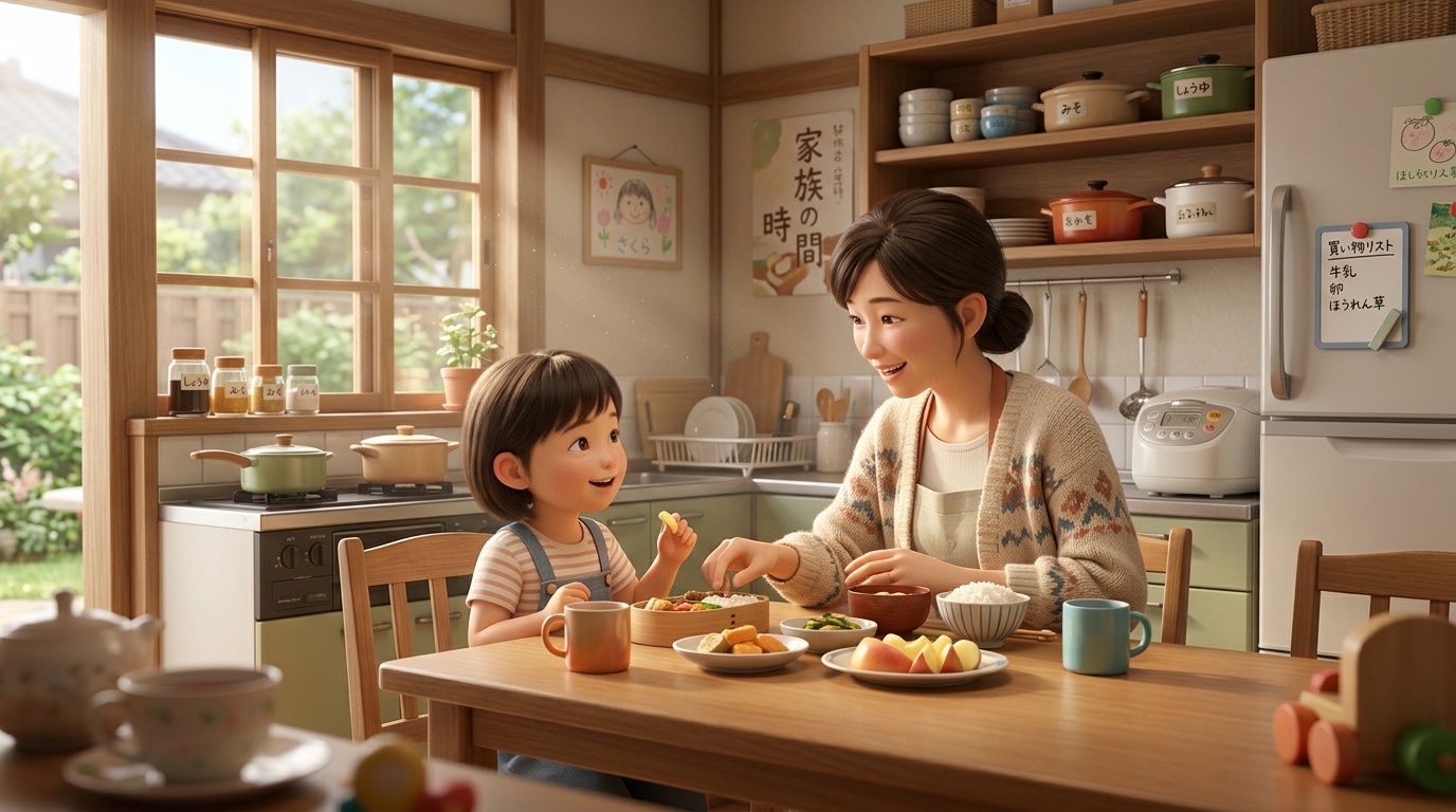 イラスト:時計と一緒に1日の目のケアスケジュール
