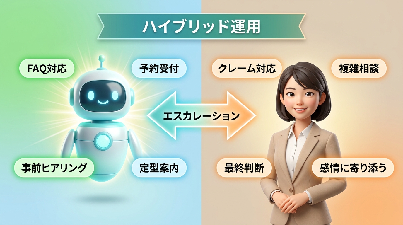 ハイブリッド運用の役割分担図