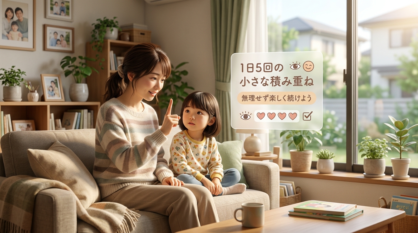 リラックスして勉強する親子のイメージ
