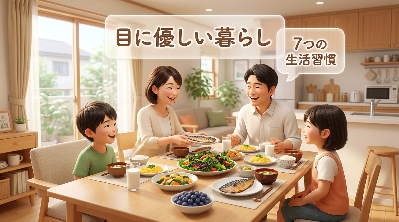朝の食卓で家族そろって朝食を食べる温かな日本の家庭