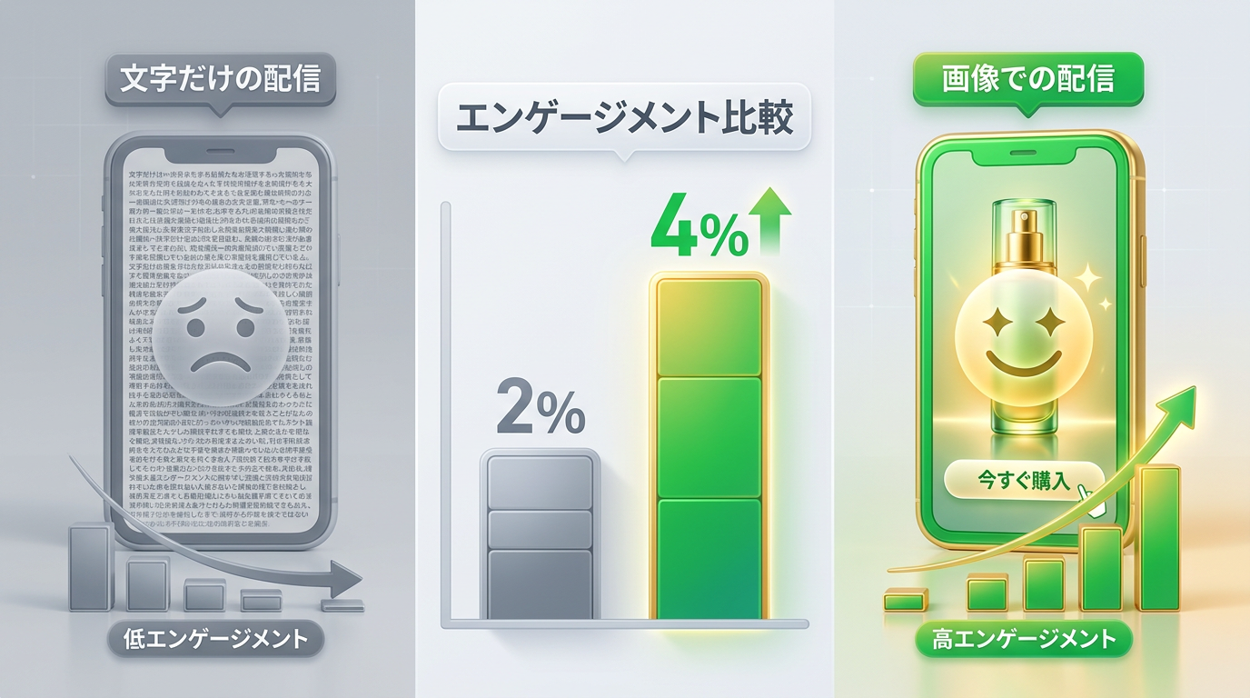 テキスト配信と画像配信のクリック率比較