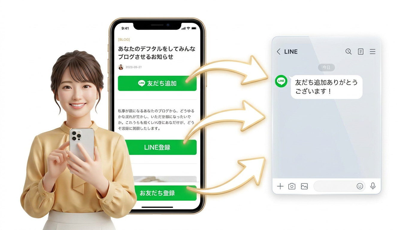 ブログ記事内のLINE誘導動線