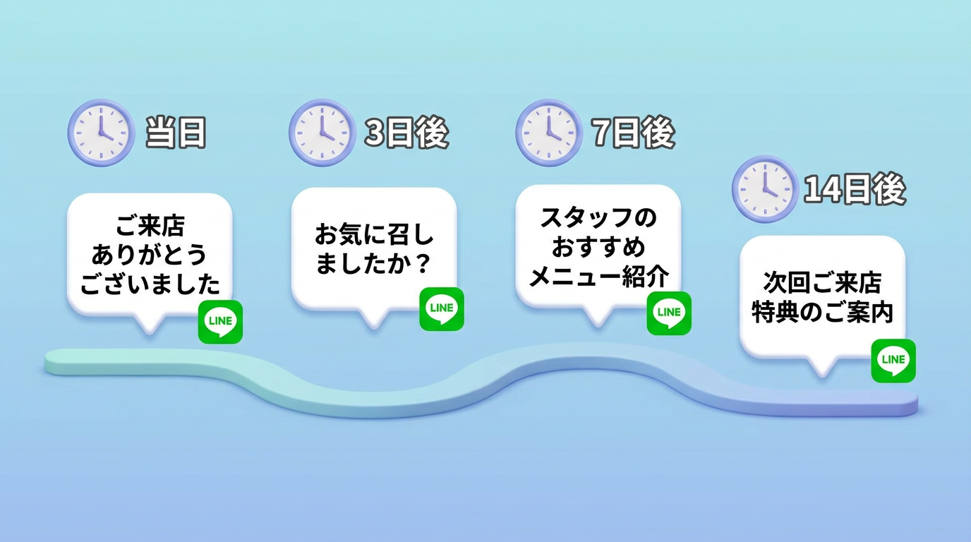 サンクスメッセージとステップ配信フロー