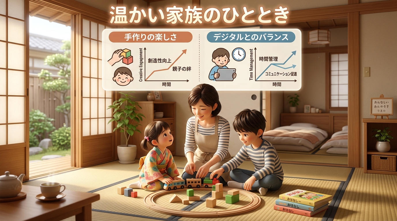 家庭で目のトレーニングをする親子