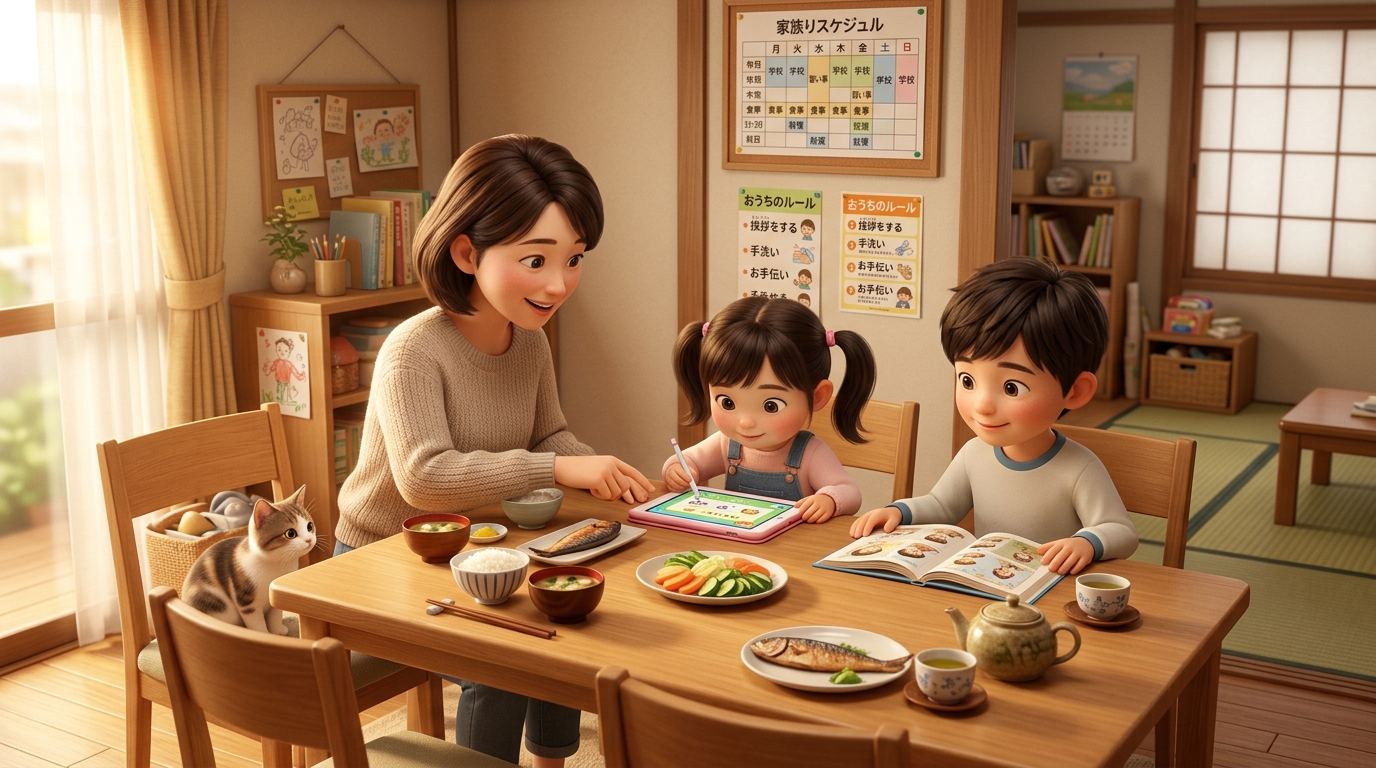お母さんに相談する子供