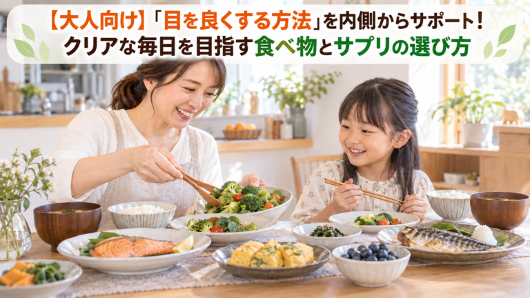 【大人向け】瞳の健康を内側からサポート！クリアな毎日を目指す食べ物とサプリの選び方