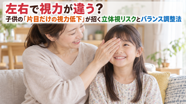 左右で視力が違う？子供の「片目だけの視力低下」が招く立体視リスクとバランス調整習慣